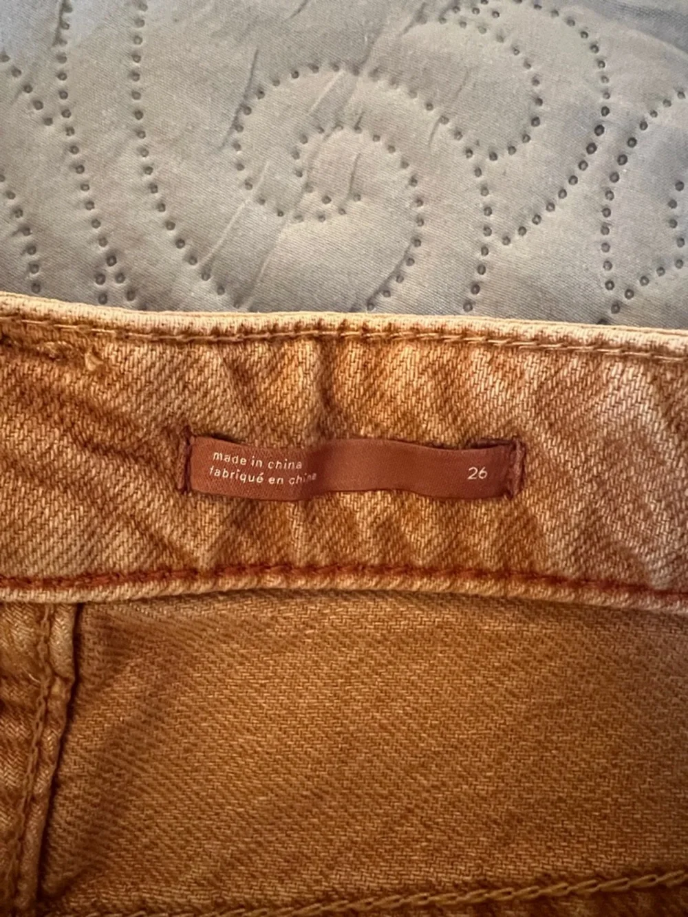 Anthropologie Golden Mustard Frayed-Hem Denim Shorts - Picture 3 of 5